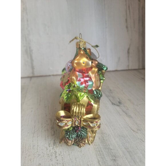Fitz Floyd teddy bear slave long glass ornament Xmas - Picture 4 of 7